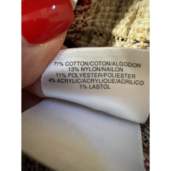 Anne Klein Blazer Tweed Jacket Women’s Size 14 Red Blue Nautical Boucle Striped - Picture 6 of 8